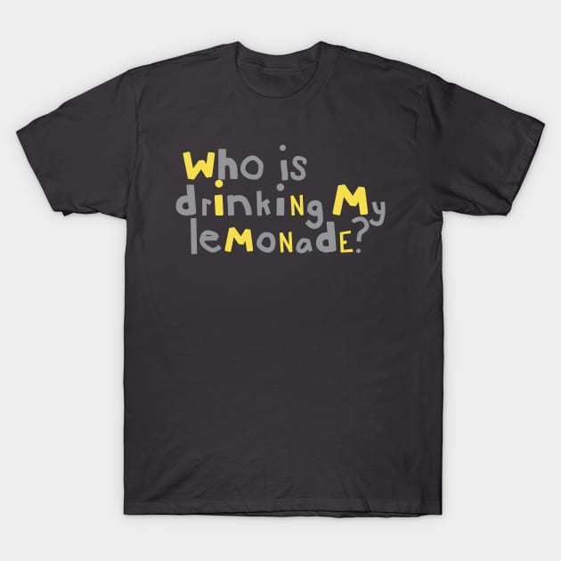 Lemonade Drinking Typography T-Shirt by ellenhenryart